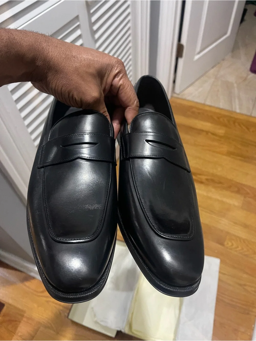 NWB To Boot NY Black Leather Penny Loafers Sz 10.5